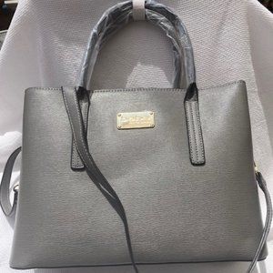 NWT Bebe Aubrey Satchel in Dark Grey